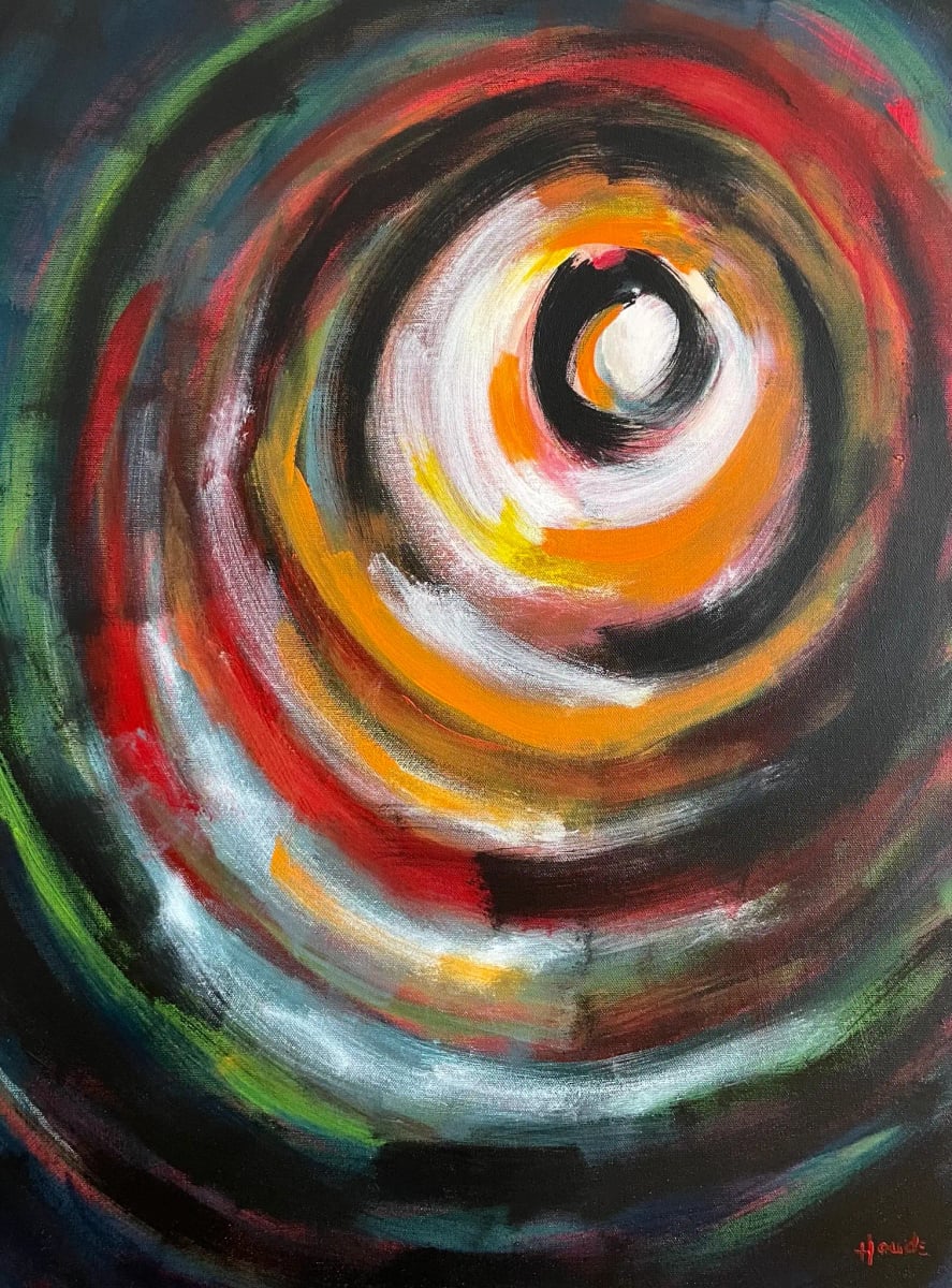 TRANSITION - Acrylique sur châssis galerie 24" x 18" par Patricia Houde artiste québécoise